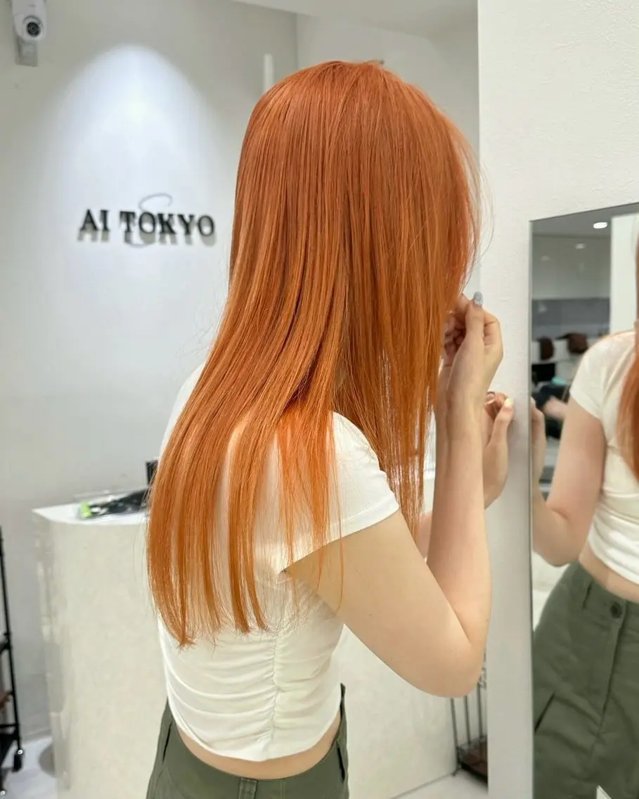 ロング カラー ヘアカラー トリートメント はな ブリーチ ハイトーン/ 渋谷のヘアスタイル