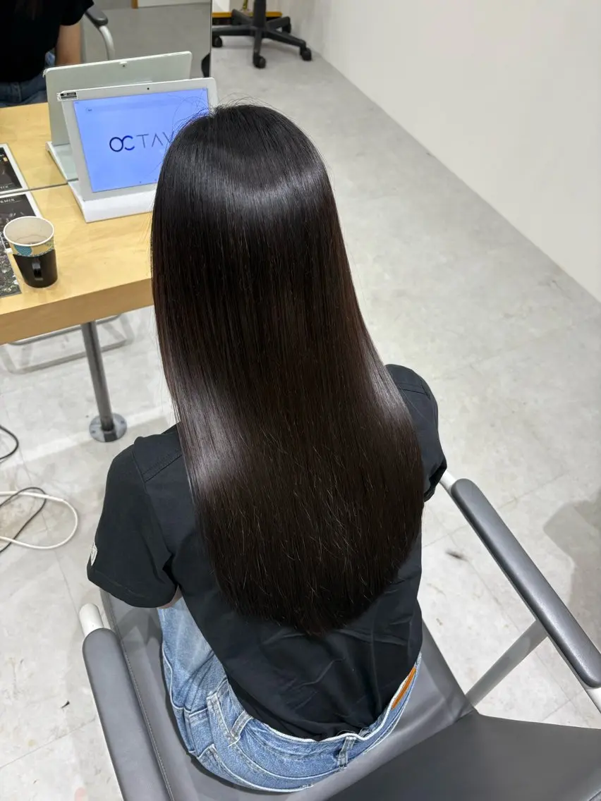 ロング 髪質改善 トリートメント 酸性ストレート カット 縮毛矯正 トリートメント ダブルカラー/ 髪質改善💎安藤のヘアスタイル