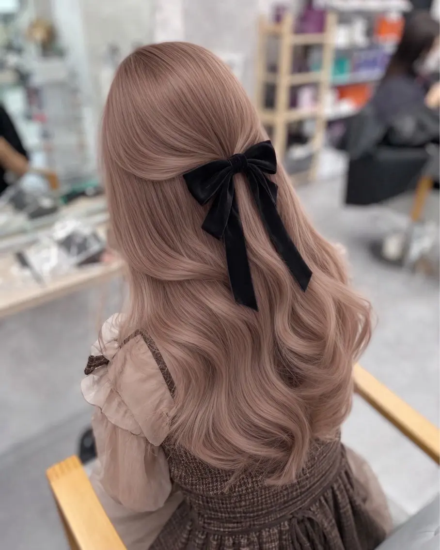 ロング カラー カット ヘアカラー トリートメント ヘアセット クルミ🤍推し活 🎀ピンクカラーのヘアスタイル
