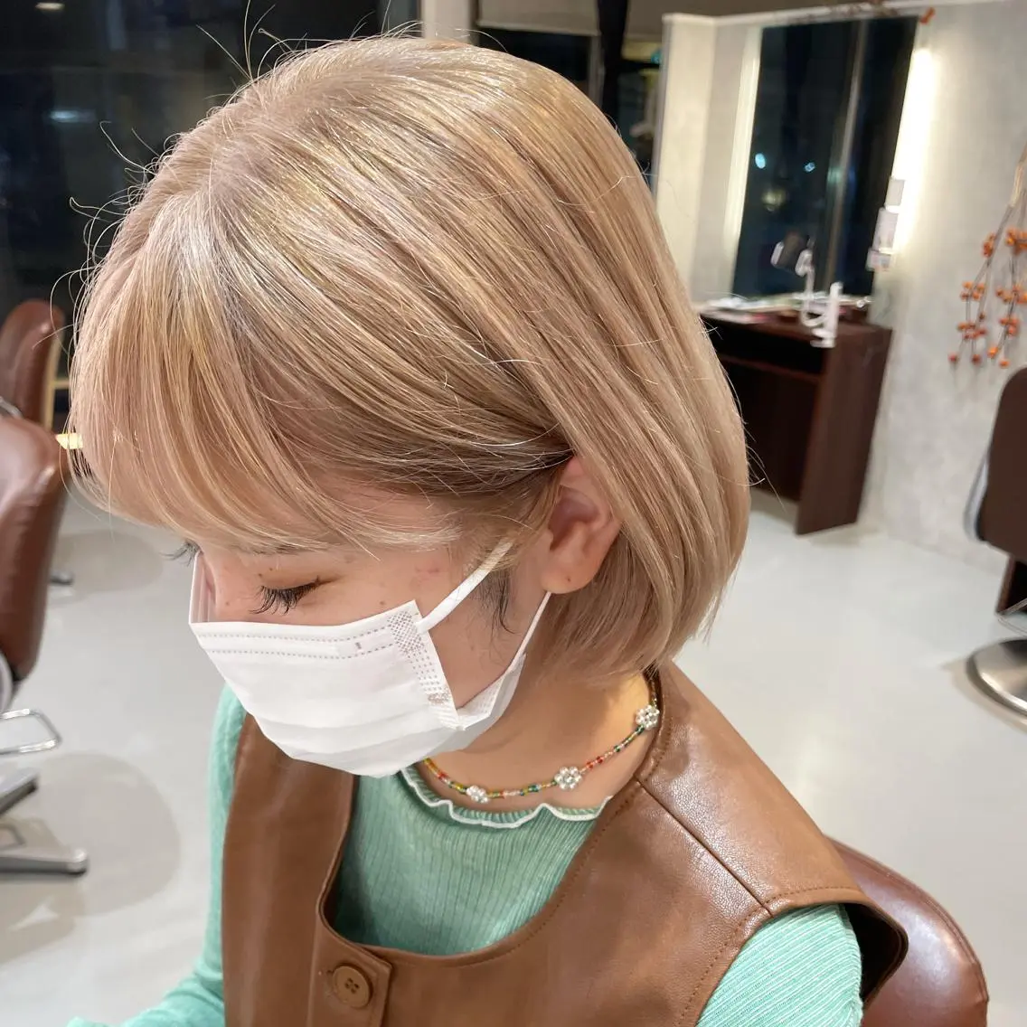 ブリーチなしWカラー🤍の写真