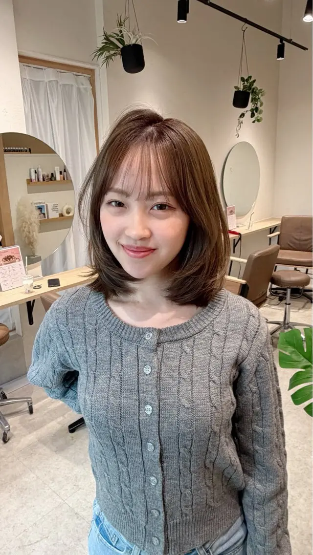 ミディアム カラー カット 千聖/ 暖色ハイトーン⛓🩶のヘアスタイル