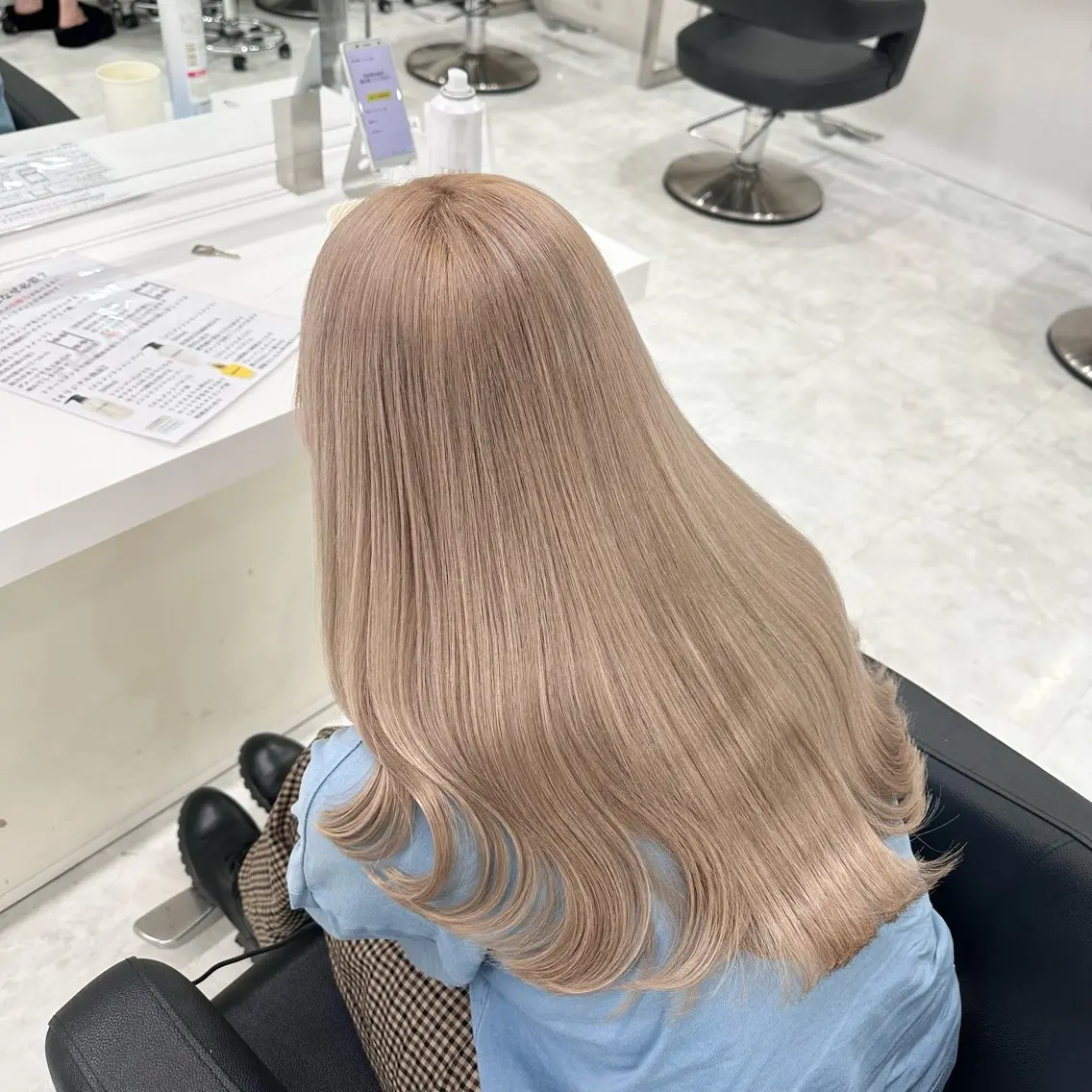 ロング ヘアカラー ヘッドスパ ヘアセット 韓国ガーリー🤍ハイ トーン🤍Ayanaのヘアスタイル