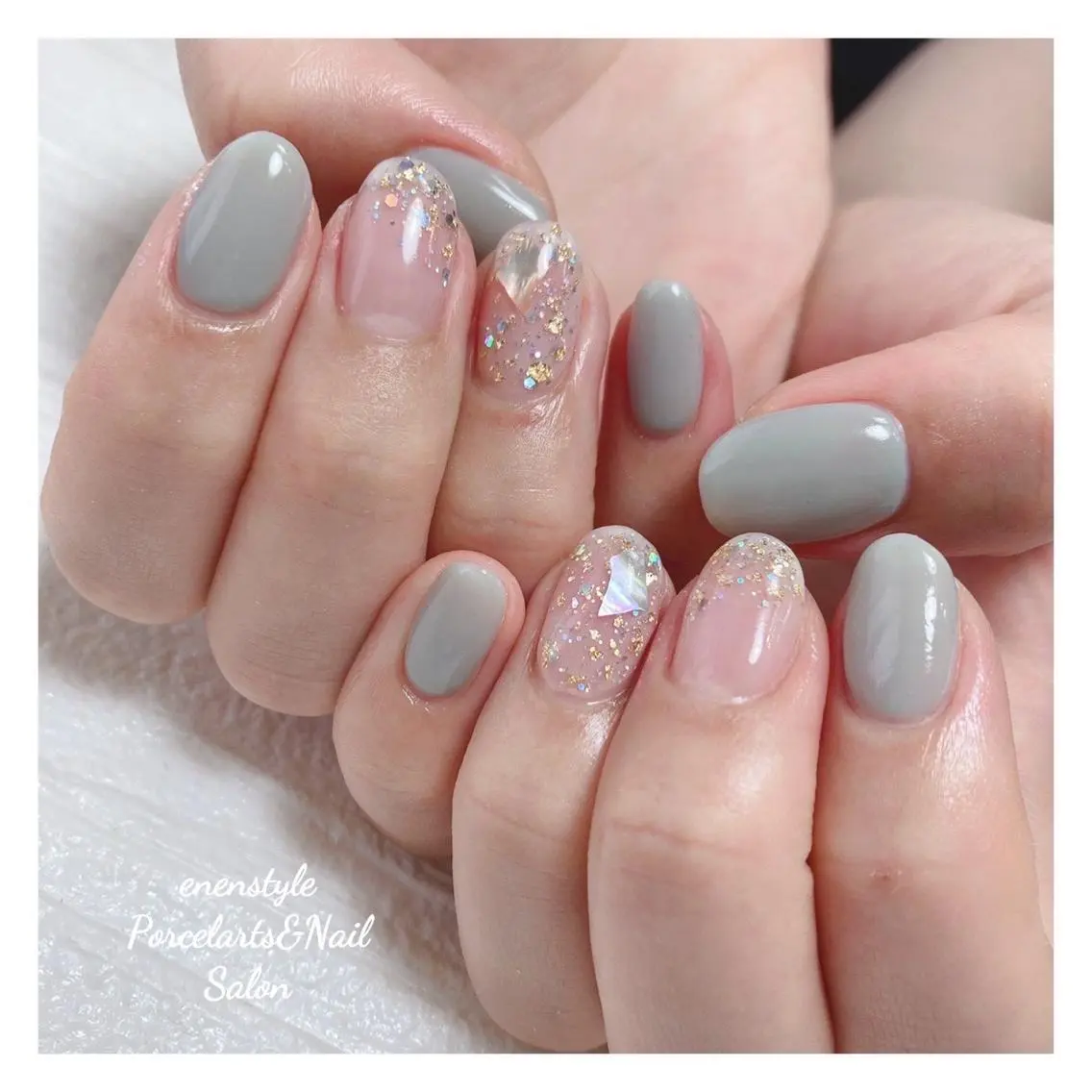 ミディアム ネイル 🐾enen style 🐾のネイルデザイン