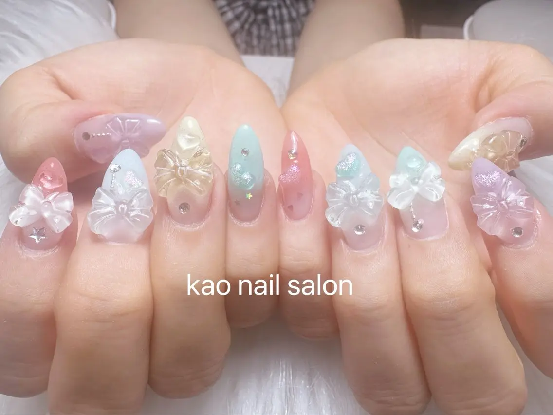 ネイル ハンドネイル kao nail マグネット/長さだしのネイルデザイン