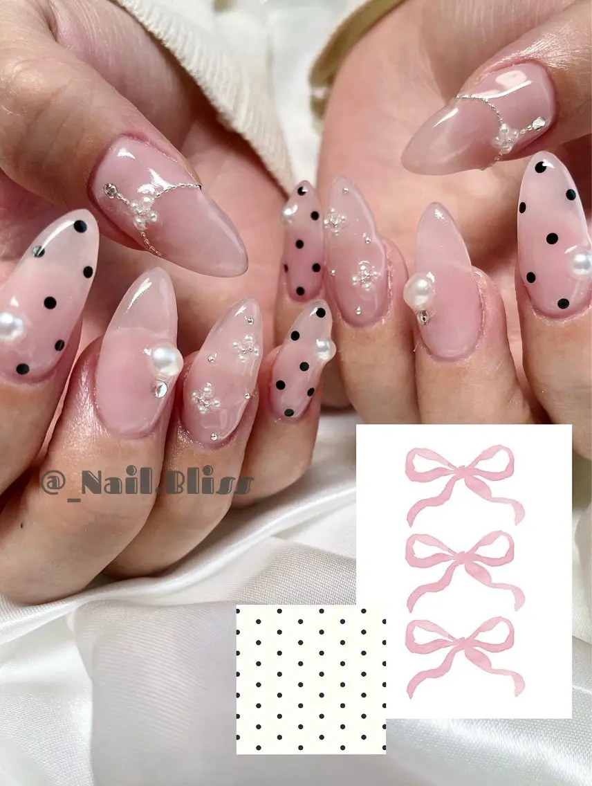 ネイル ガーリー 持ち込み ハンドネイル NAIL BLISSのネイルデザイン