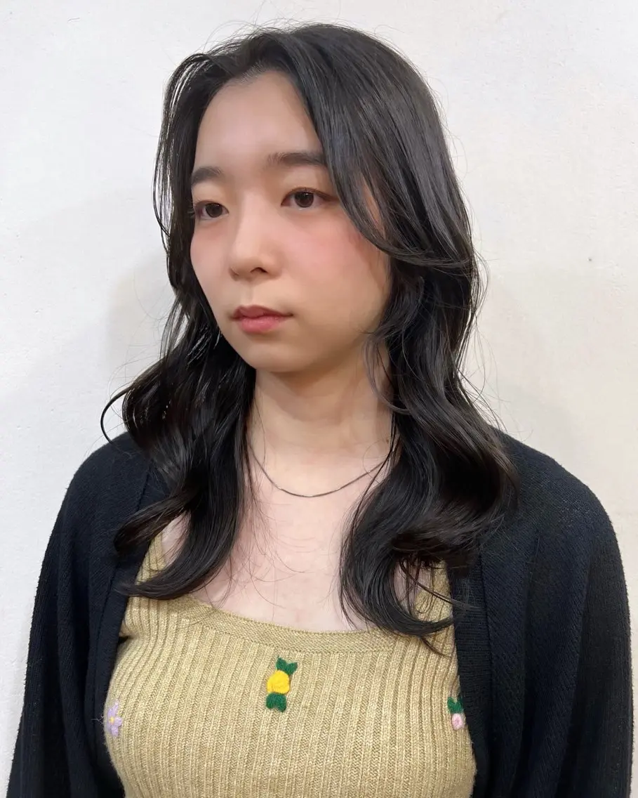 セミロング レイヤーカット ヘアセット 韓国ヘア 🎀華澄のヘアスタイル