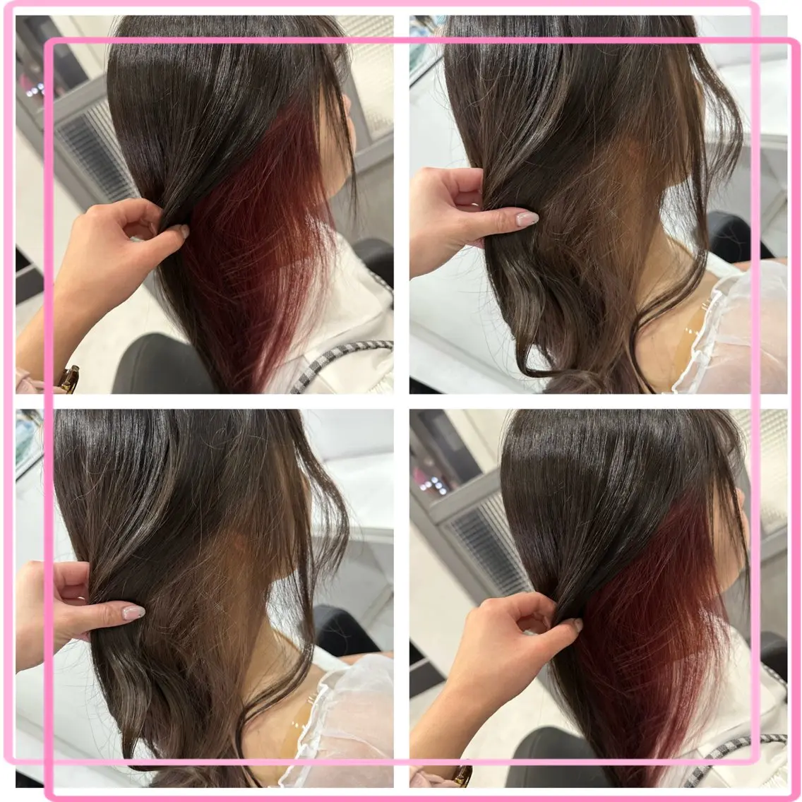 【今流行り✨】インナーカラー🌸、フェイスフレーミング🦄、イヤリングカラー🍒(ブリーチ込み)+treatment💝の写真