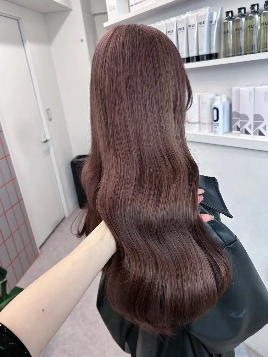 ロング カラー ブリーチ ブラウンカラー ブリーチなしカラー カット ヘアカラー トリートメント 💍モテる艶髪 透明感カラー💖のヘアスタイル