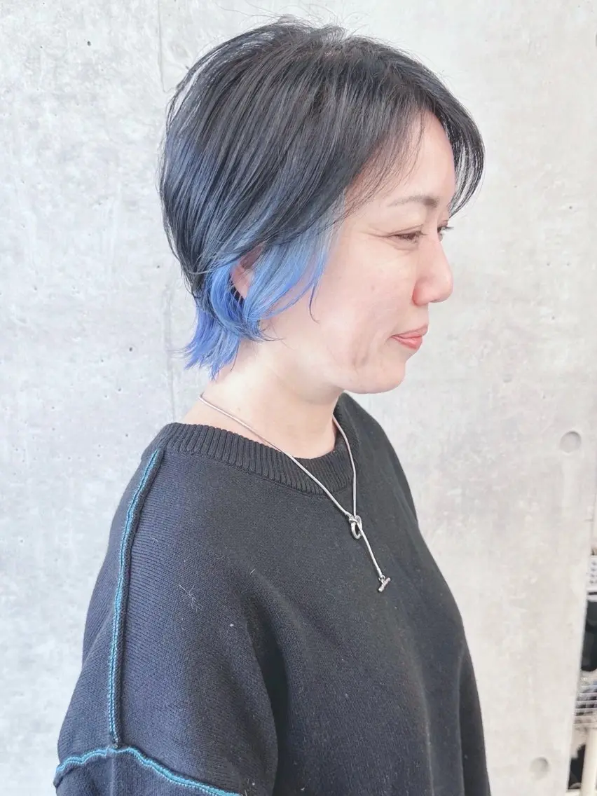 ショート カラー カット ヘアカラー トリートメント ボブ/ゆるふわ ボブパーマ/とういのヘアスタイル