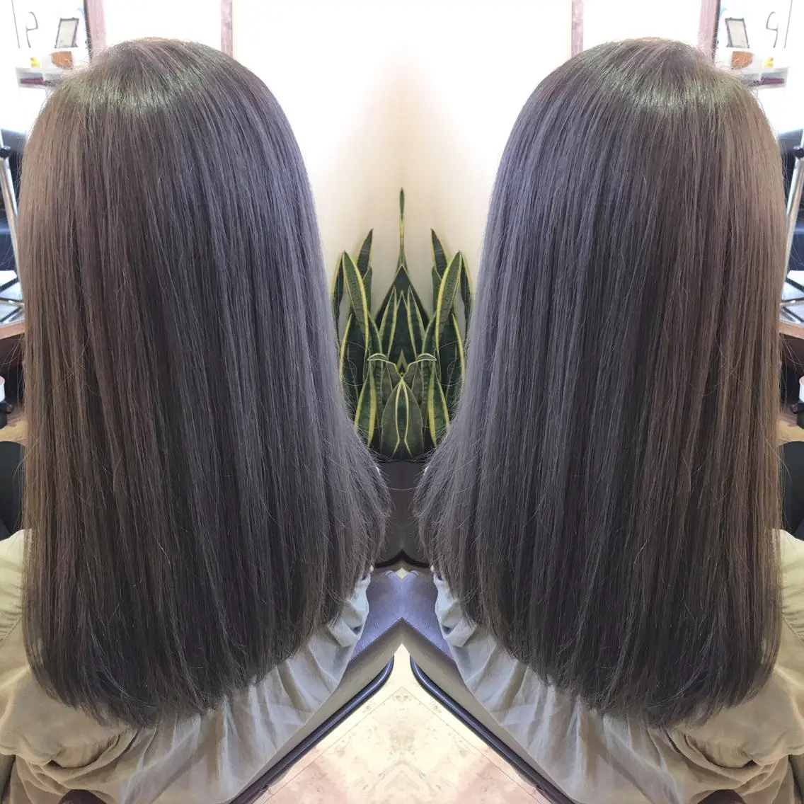 ロング カラー グレージュ 青木 茂樹⭐️ 透明感カラーのヘアスタイル