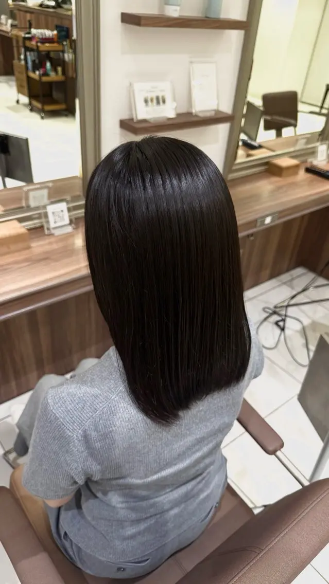 セミロング 縮毛矯正 トリートメント 桜新町/ Mea⭐︎のヘアスタイル