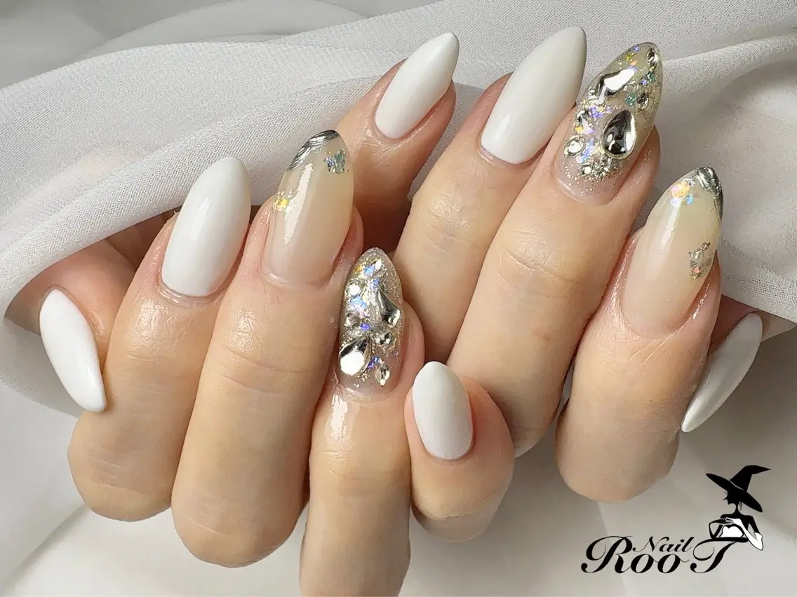 ネイル ミラーネイル ストーンネイル ハンドネイル RooT Nailのネイルデザイン
