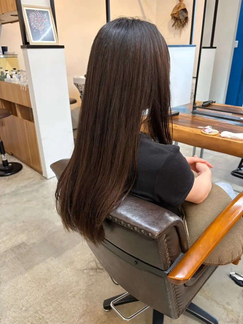 ロング 顔周りカット レイヤーカット 縮毛矯正 カット 縮毛矯正 吉沢 史翔のヘアスタイル