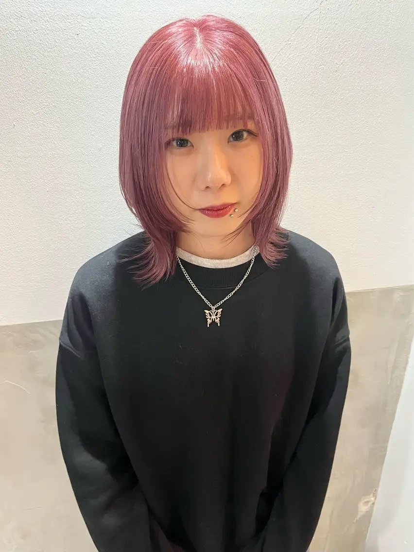 ミディアム ハイトーン/髪質改善 /ブリーチ縮毛のヘアスタイル