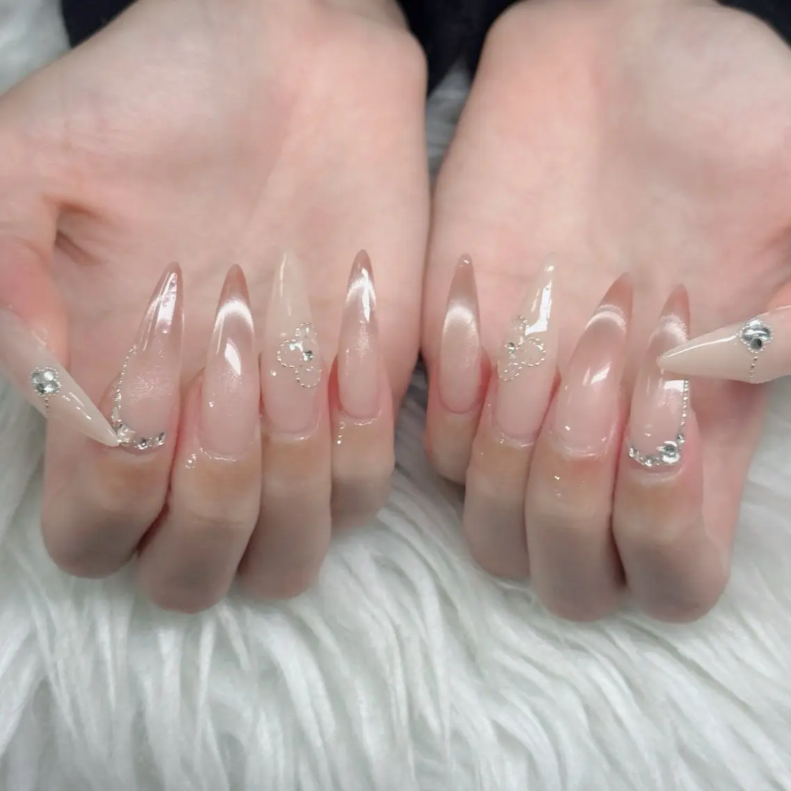 ネイル フットネイル フレンチネイル グラデーション 韓国ネイル ロングネイル ハンドネイル Hani Nail Salonのネイルデザイン