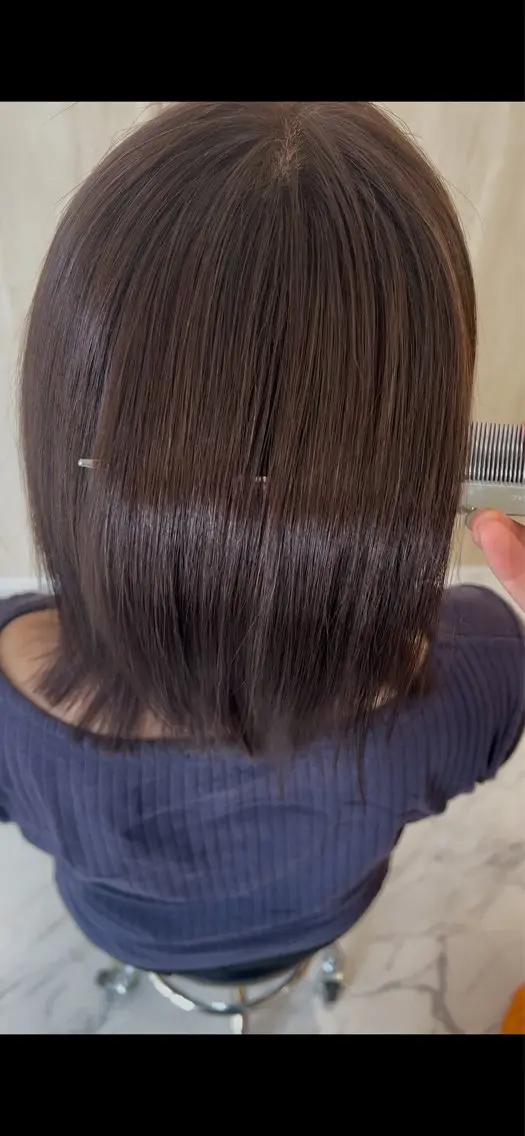 ミディアム 縮毛矯正 トリートメント 酸熱トリートメント ヘアケアソムリエ MIKUのヘアスタイル