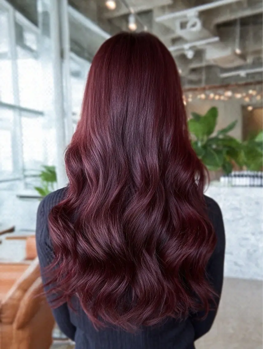 ロング カラー ヘアカラー 🍒モテ暖色カラー × うる艶✧ ゆなのヘアスタイル