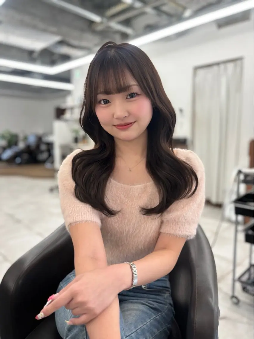 セミロング カット ヘアカラー トリートメント ヘッドスパ ヘアセット 透明感カラー /レイヤー /まなかのヘアスタイル