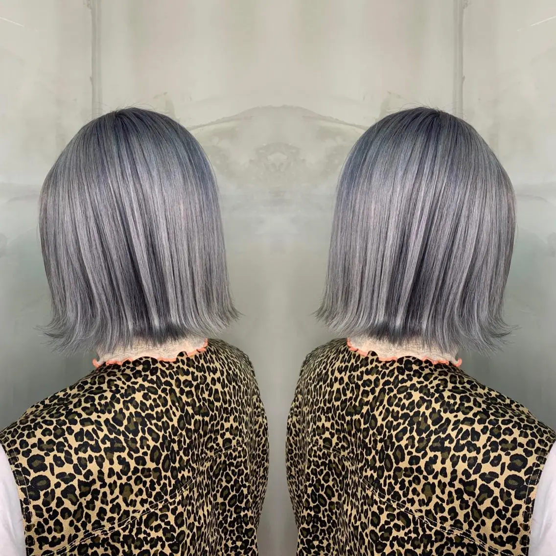 ショート カラー アッシュ バレイヤージュ ベージュカラー ブロンド ブルーカラー ヘアカラー トリートメント レイヤーカット/ 艶カラー/RYOMAのヘアスタイル