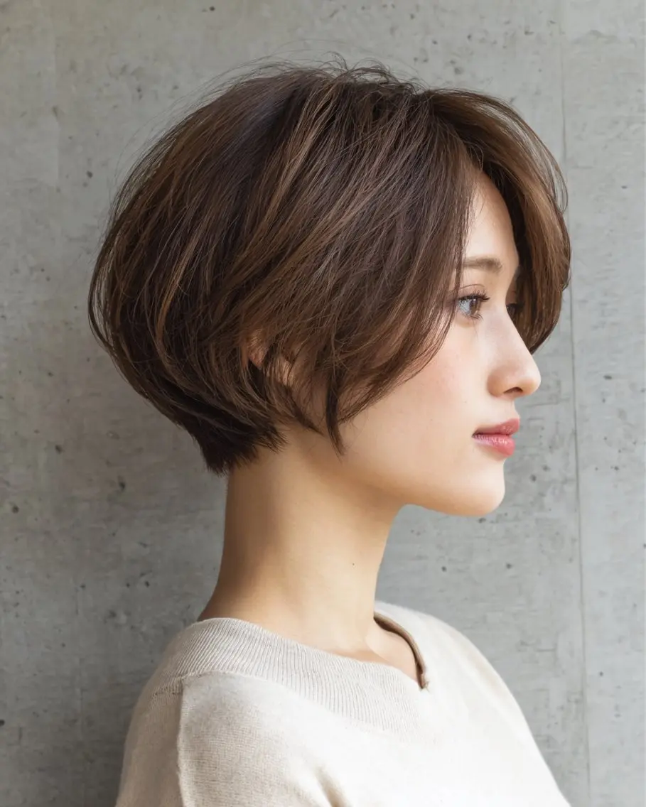 ショート 🐾 脱白髪染め 篠崎🐾のヘアスタイル