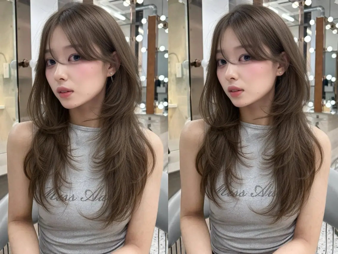 ロング ヘアカラー トリートメント 🎀ダブルカラー/ 透明感カラー/翼🎀のヘアスタイル