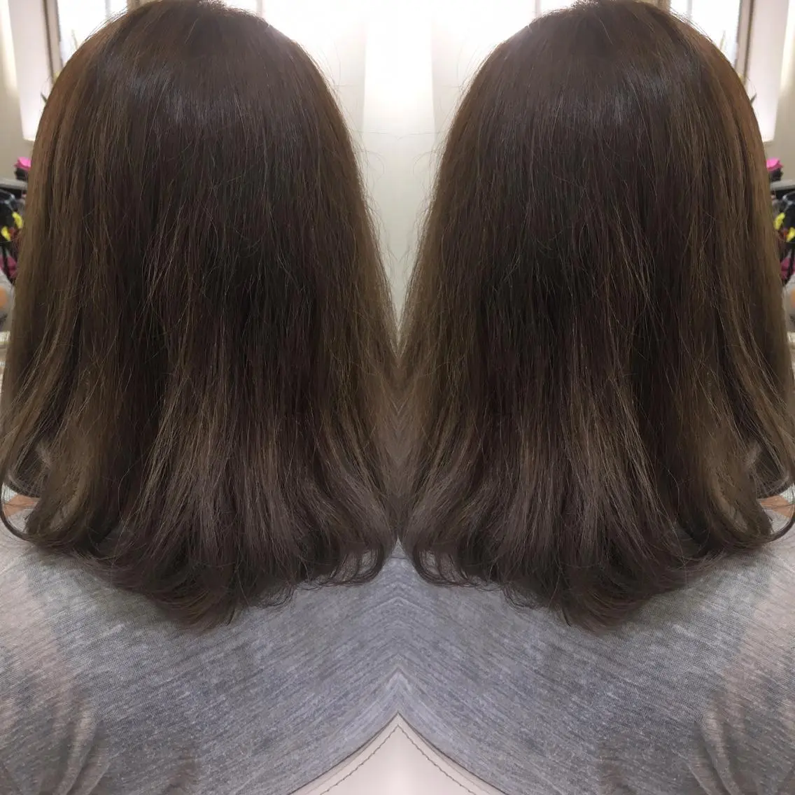 セミロング ロング カラー アッシュ グラデーションカラー 髪質改善 中川 翔のヘアスタイル