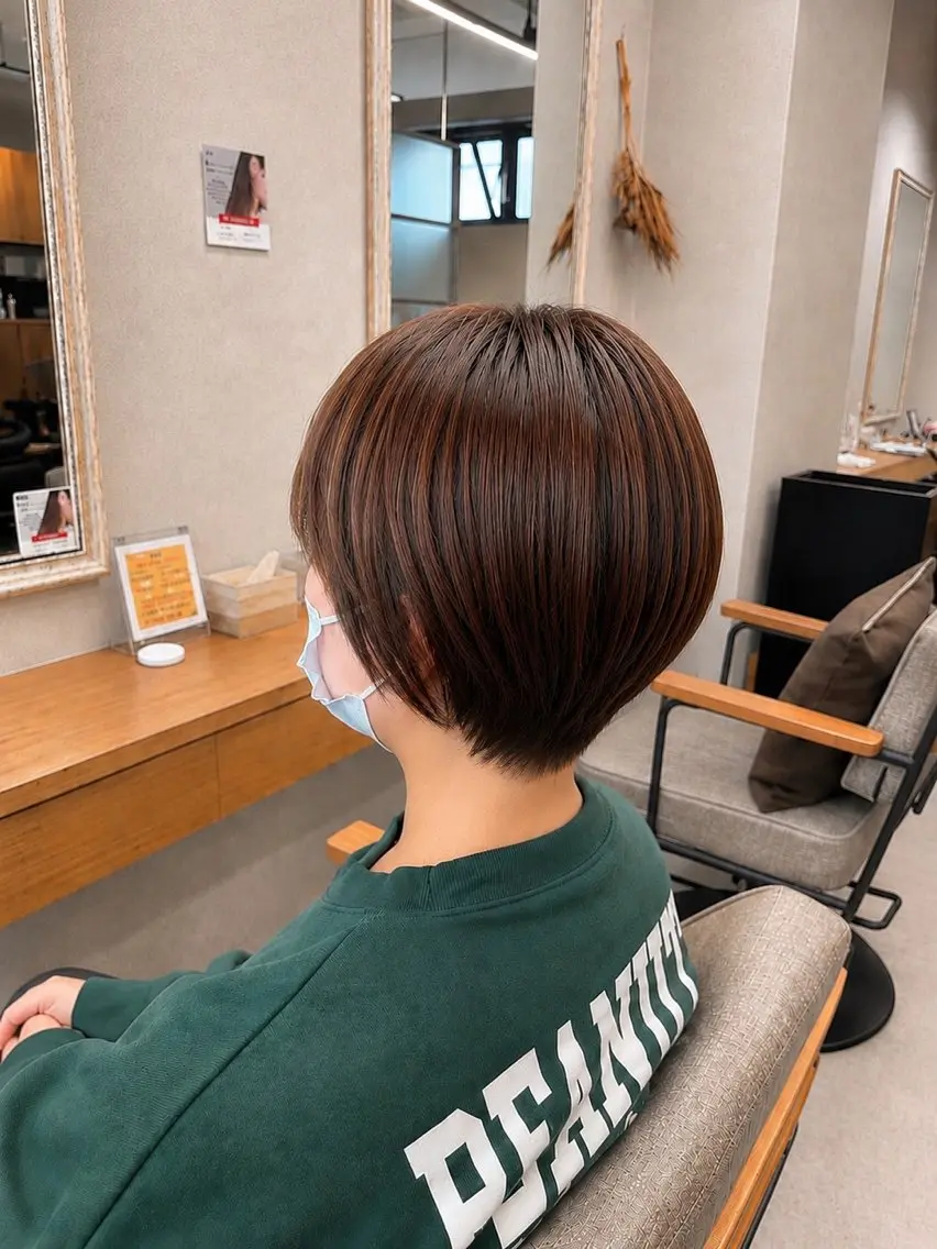 ショート カラー カット ヘアカラー トリートメント ショート✖️縮毛矯正 ✂️秋山知穂✂️のヘアスタイル