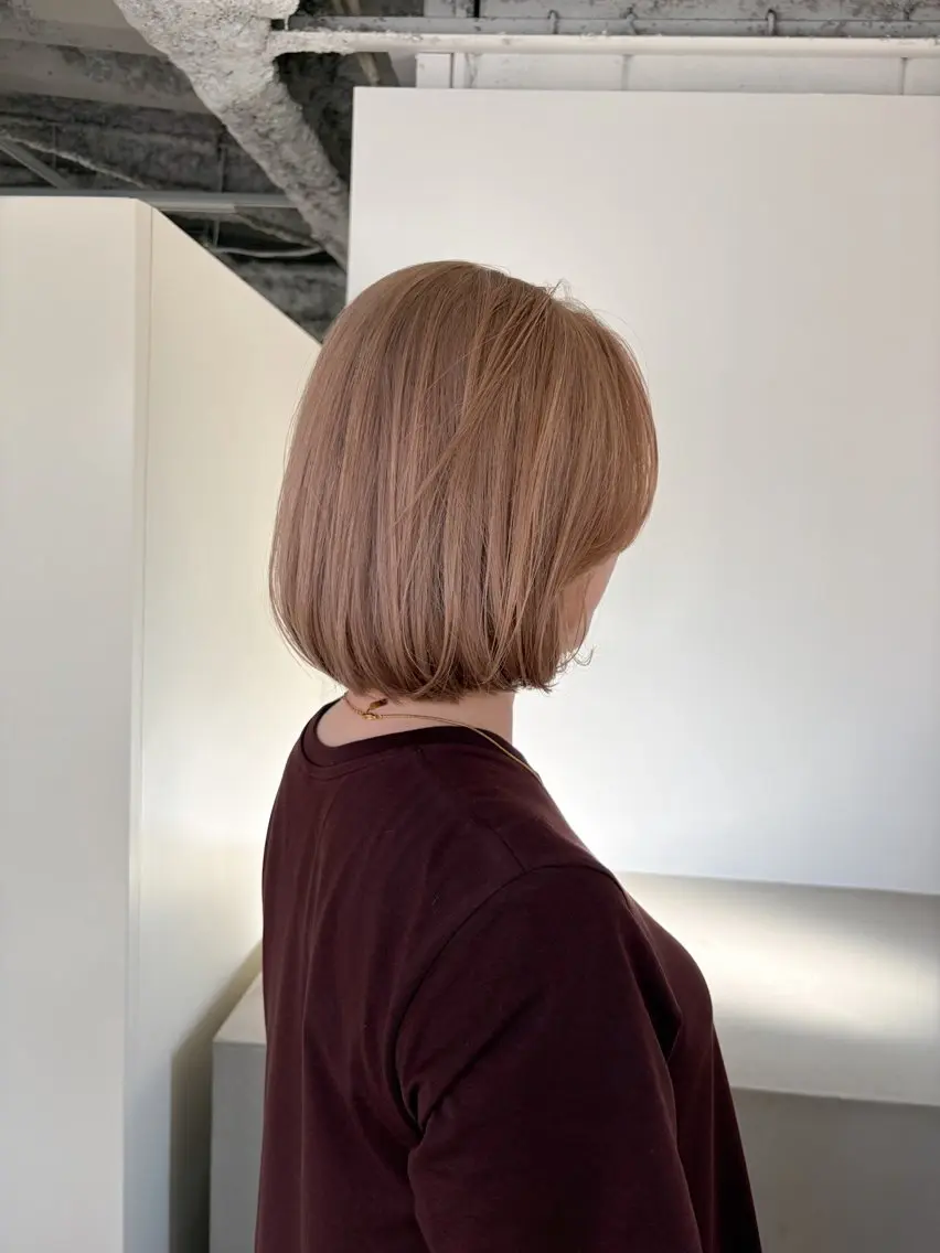 ミディアム カラー ベージュカラー ブロンド ブロンドベージュ ボブ カット ヘアカラー Takuma Suzuki中目黒のヘアスタイル