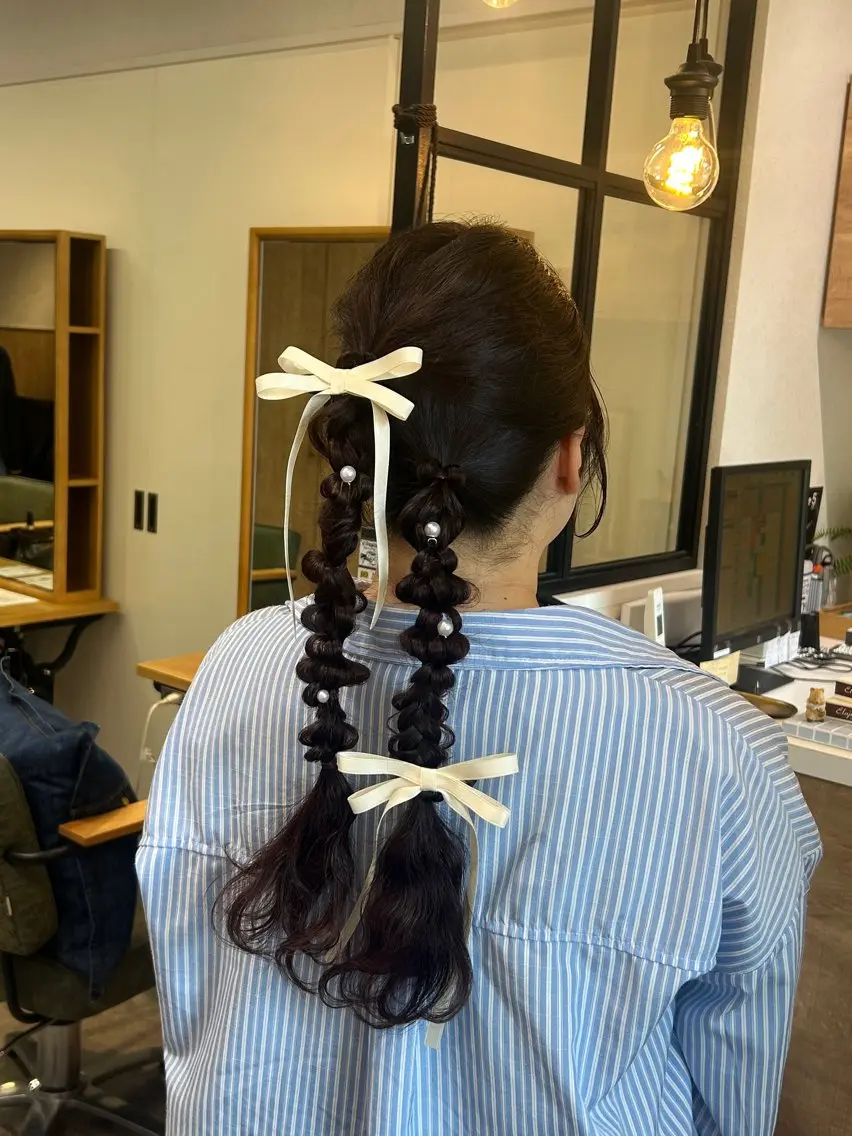 ヘアアレンジ ヘアセット 💖韓国ヘア/ハイト ーン💖mikotoのヘアスタイル
