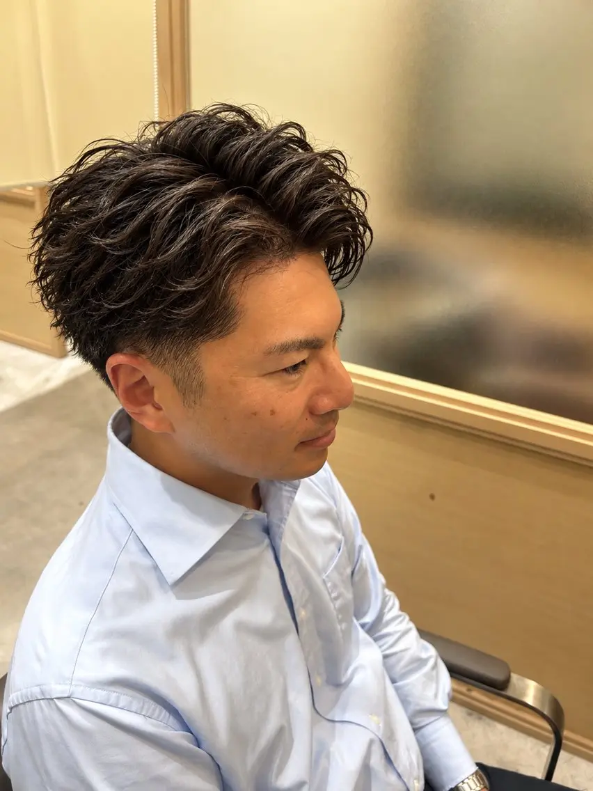 ショート メンズ メンズパーマ 髪質改善 カット パーマ ヘッドスパ 久木原 ゆりのヘアスタイル