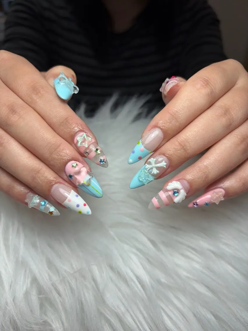 ネイル アートネイル 長さ出し ジェルネイル マグネットネイル ニュアンスネイル ハンドネイル Cloudy Chan Nailのネイルデザイン