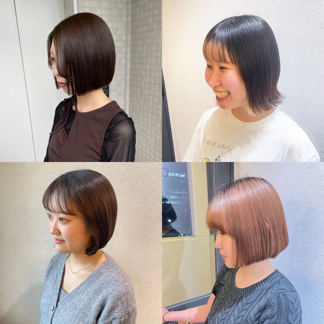 ショート ボブ 似合わせカット 外ハネヘア カット 銀座：似合わせカラー オリーブ🫒アレンジのヘアスタイル