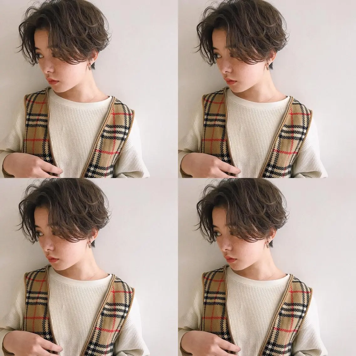 ショート カラー パーマ ヘアアレンジ ハンサムショート ショートヘア 小顔カット カット ヘアセット 松田 亮葉のヘアスタイル