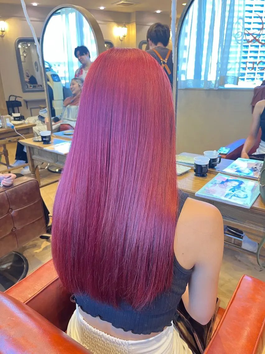 ロング カラー カット ヘアカラー トリートメント 髪質改善×ケアブリー チ特化【ケンタ】のヘアスタイル