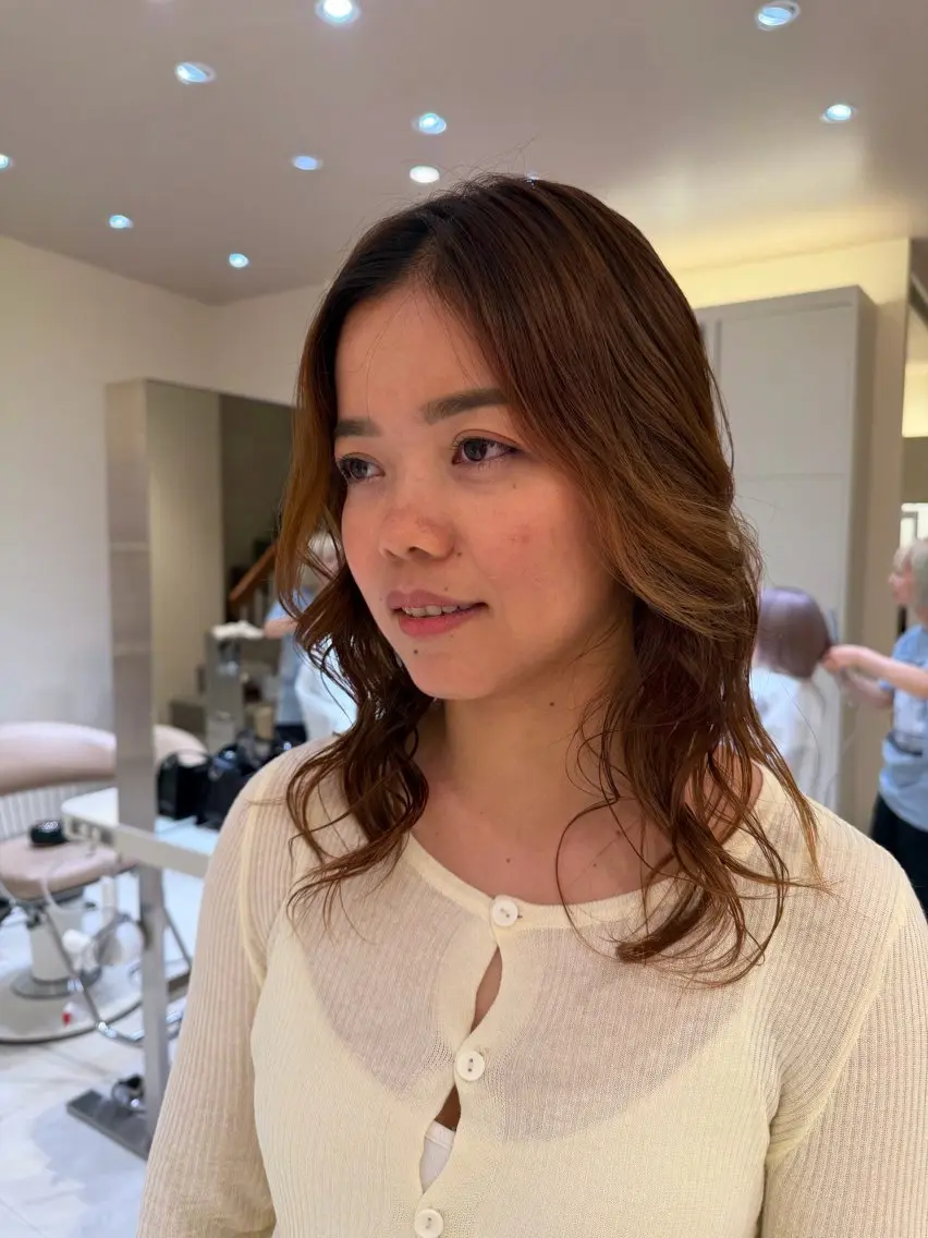 ミディアム パーマ カット パーマ 阪上 沙織のヘアスタイル