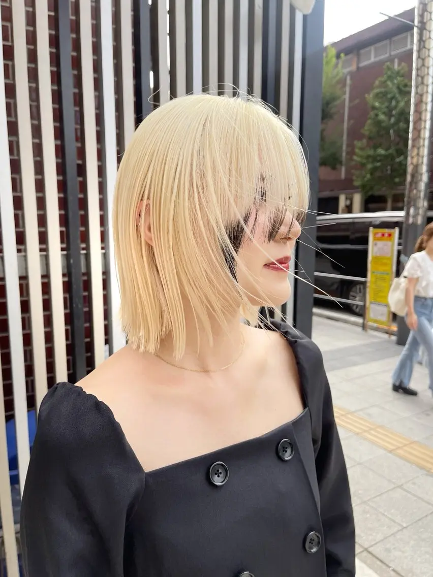 ミディアム カラー ベージュカラー ブロンド ブロンドベージュ ハイトーンカラー ボブ カット ヘアカラー トリートメント “ミニモ最高評価獲得 “代表"Kohei"のヘアスタイル