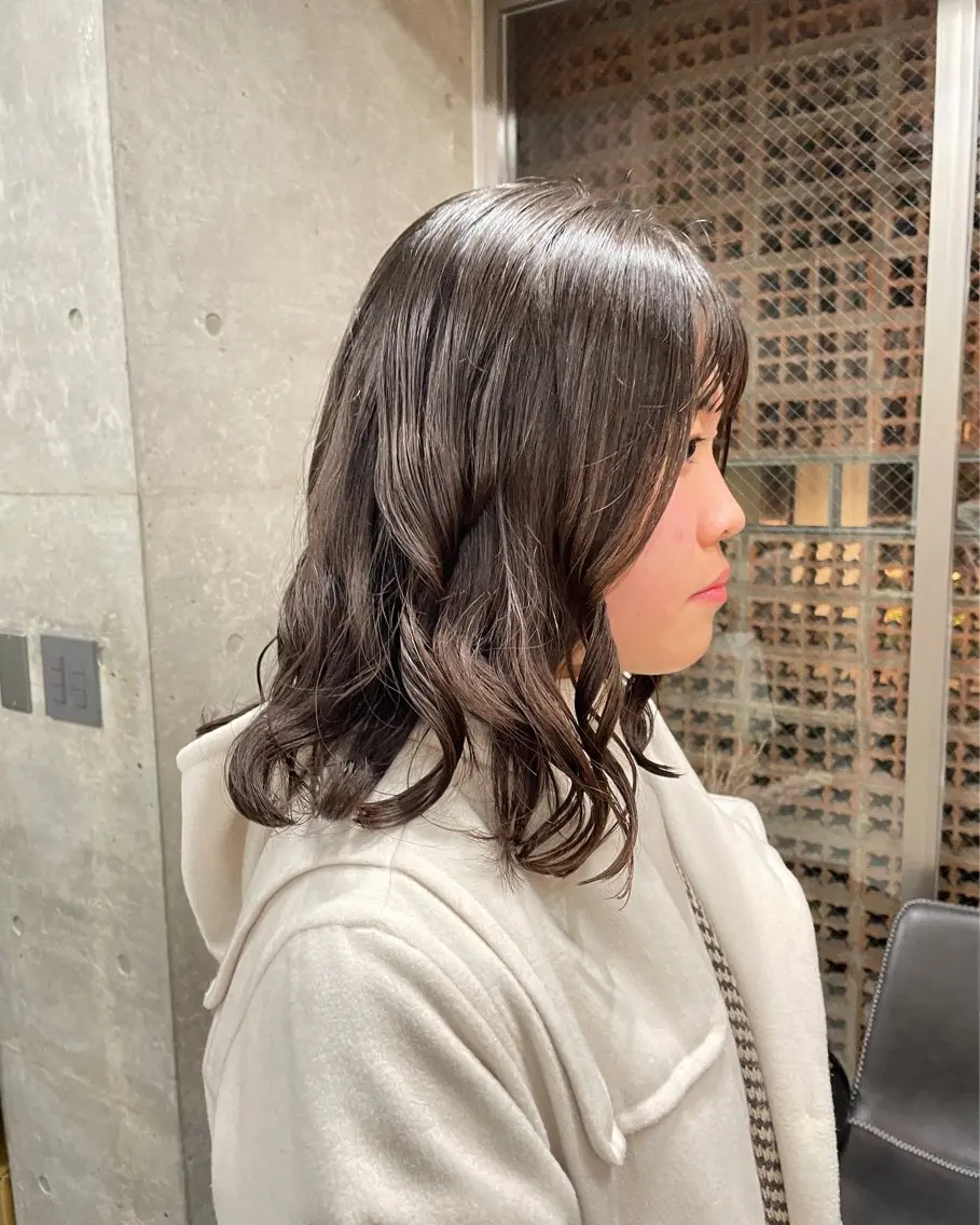 セミロング カラー パーマ カット 表参道🌿赤み消し カラー/チナツのヘアスタイル