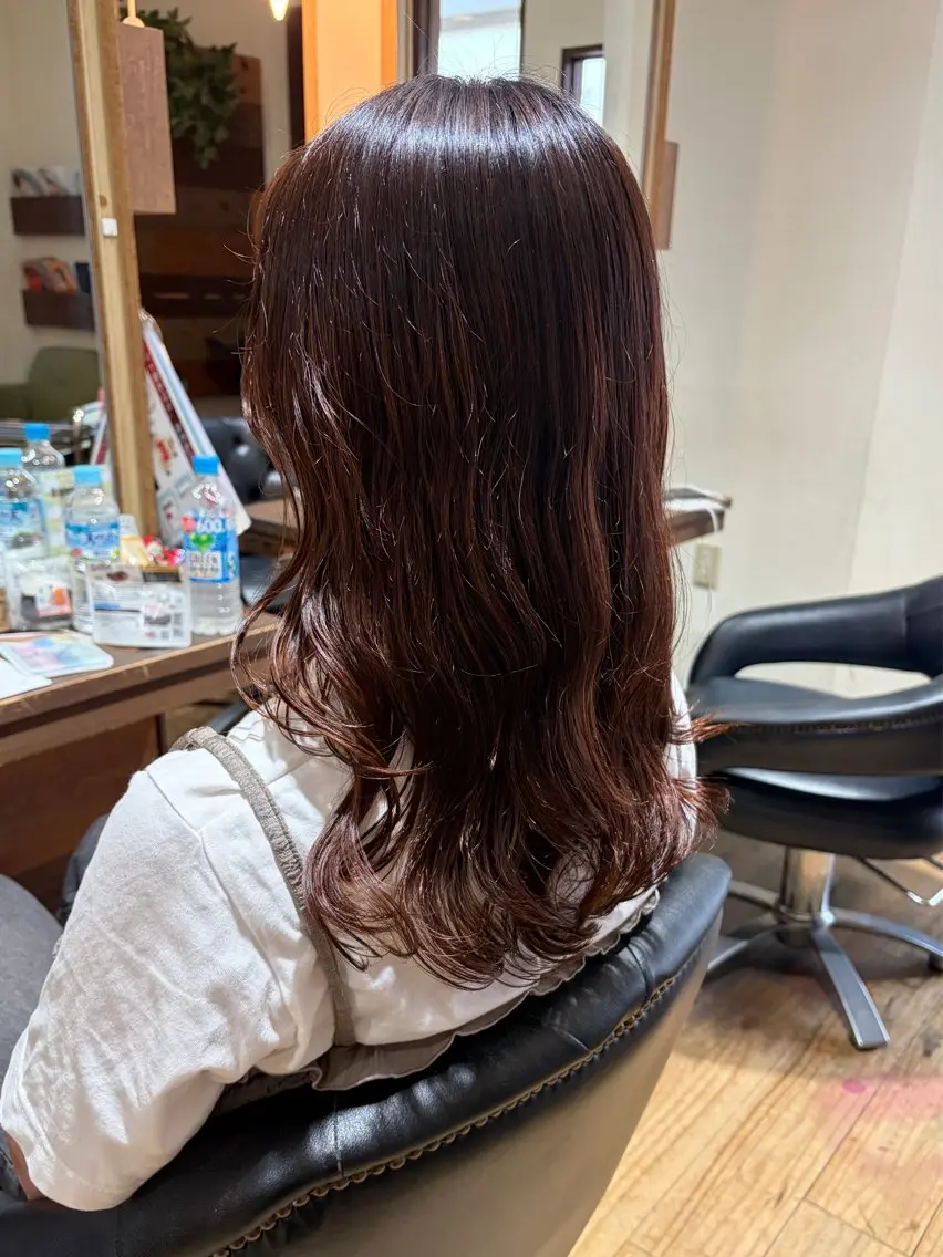 ロング パーマ 韓国風ヘア パーマ 杉原 安優奈のヘアスタイル