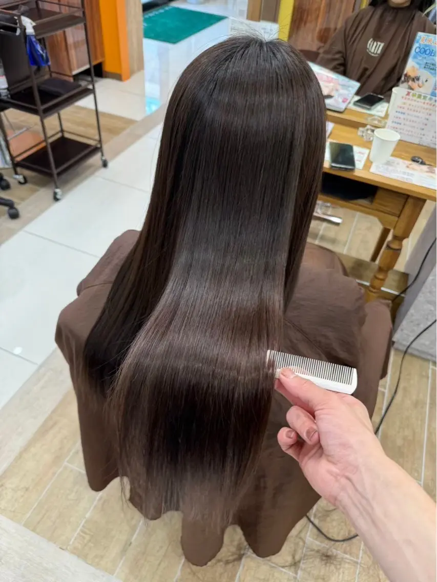 ロング 縮毛矯正 トリートメント 似合わせカット✨/ EARTH森町長尾のヘアスタイル