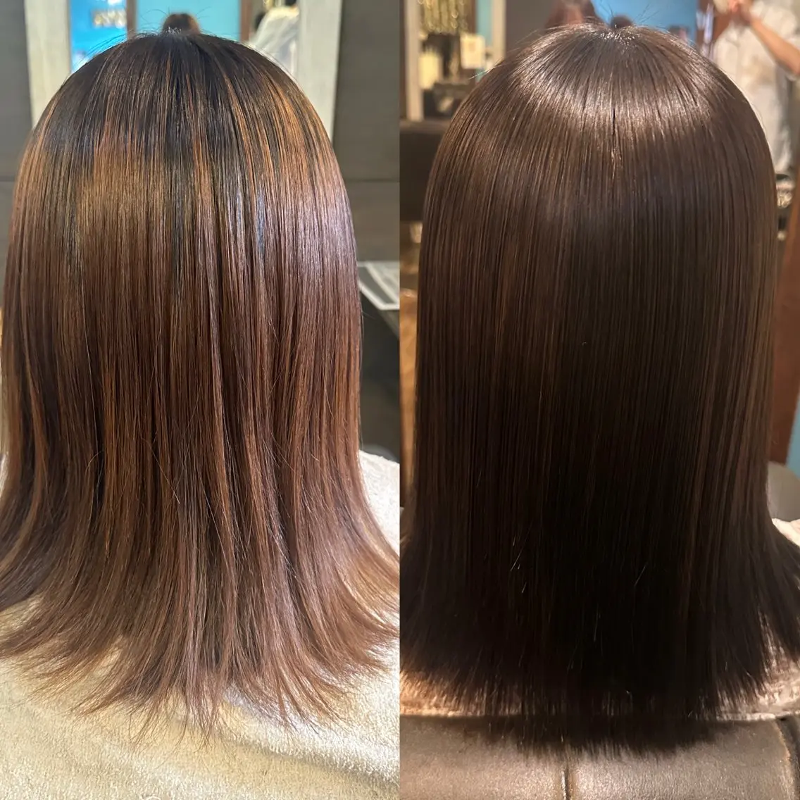 セミロング 縮毛矯正 縮毛矯正 安達 望のヘアスタイル