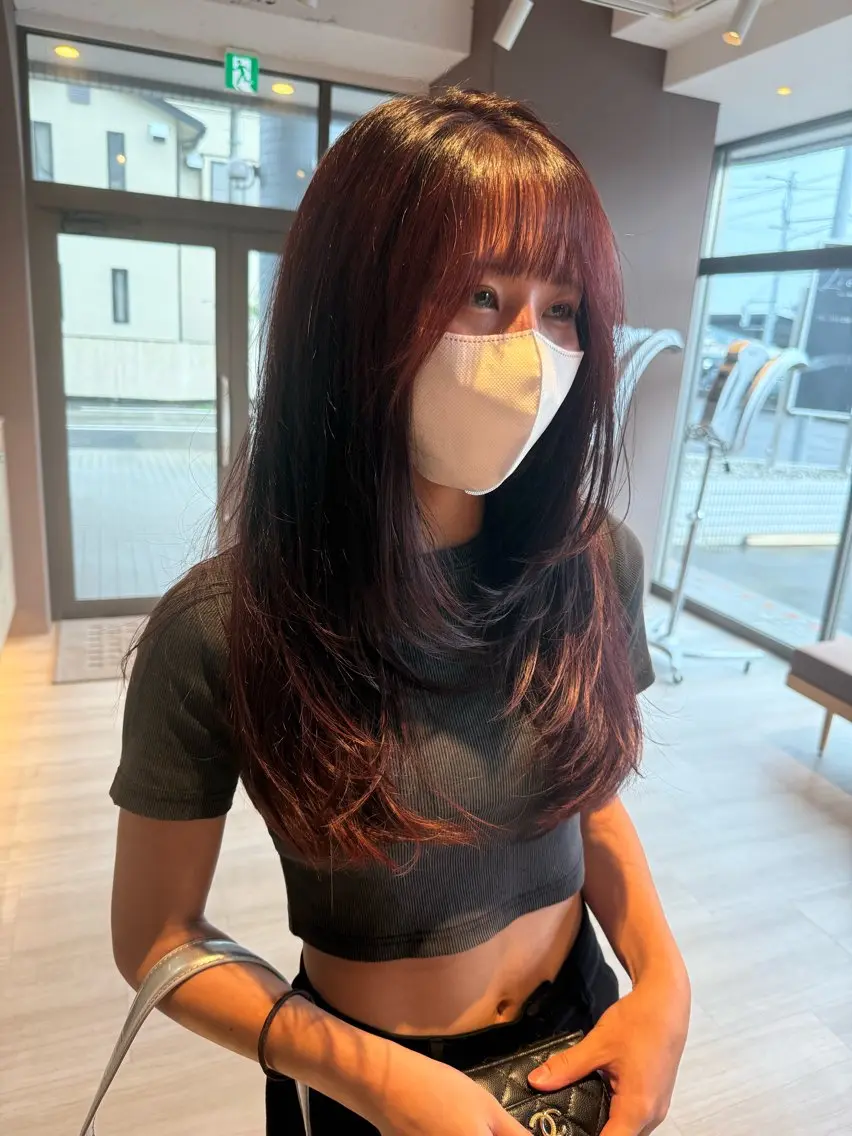 ロング レイヤーカット カット ヘアカラー トリートメント Lien.テラダ 各務原スタイリストのヘアスタイル