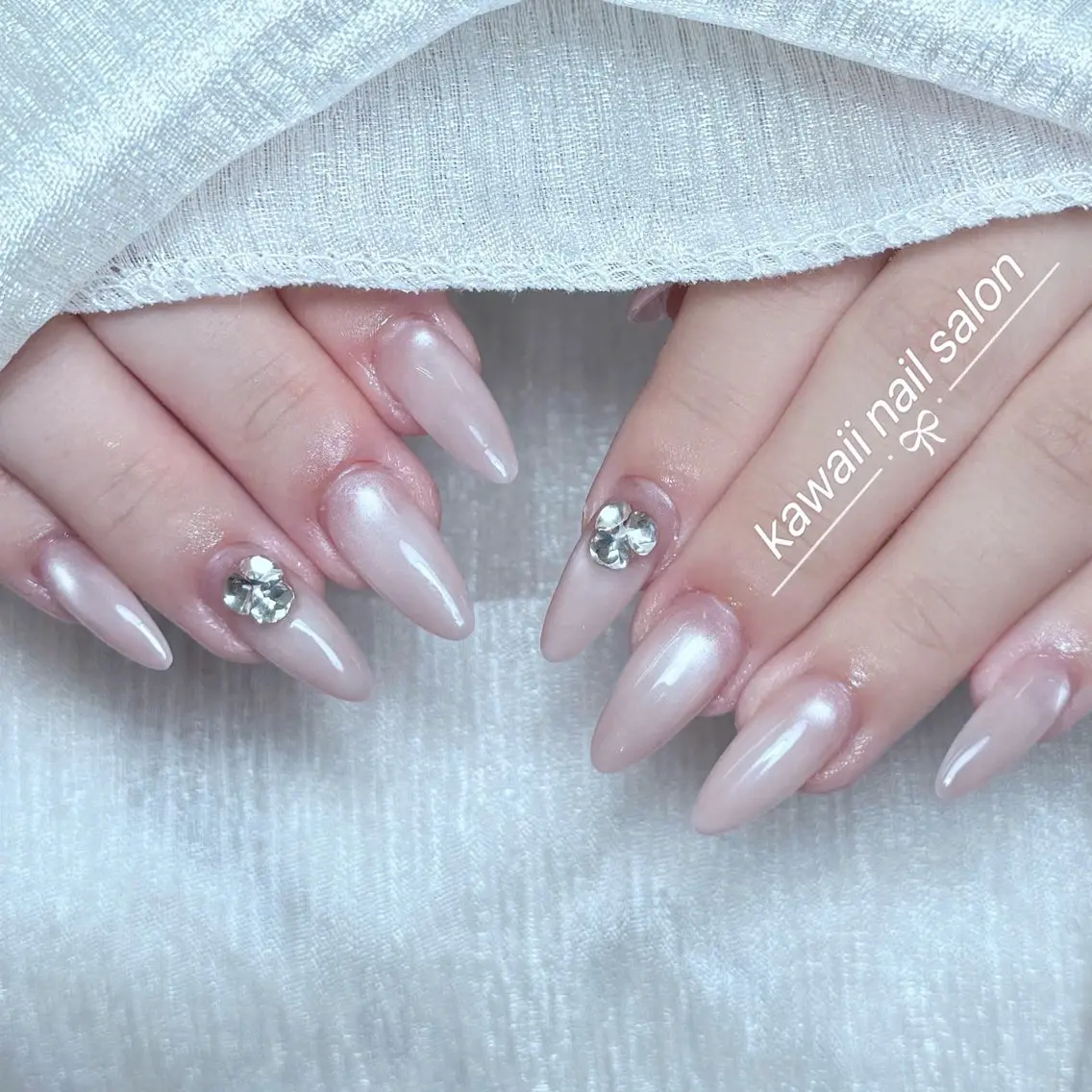 ネイル 長さ出し キラキラネイル ロングネイル マグネットネイル 持ち込み Kawaii Nail Salonのネイルデザイン