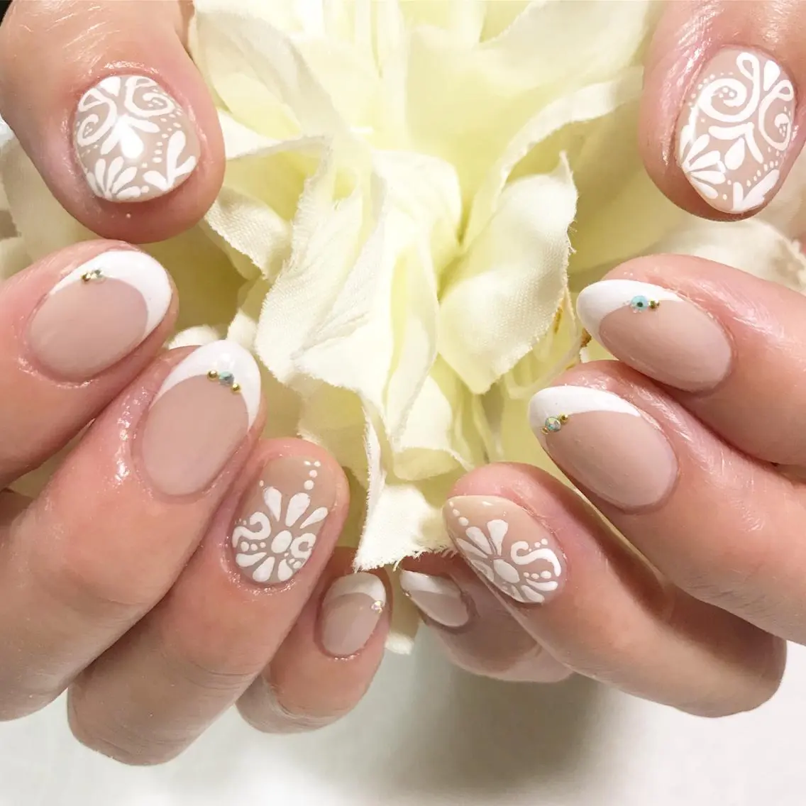 ネイル フットネイル フレンチネイル シンプルネイル 春ネイル ホワイト nail fufla ♡yamane♡のネイルデザイン