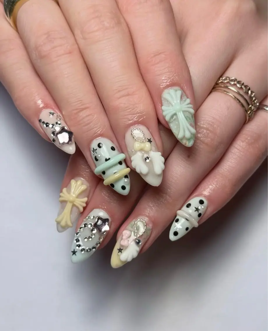 ネイル アートネイル チークネイル ドット フットネイル フレンチネイル ハンドネイル Rina Mika Nailsのネイルデザイン