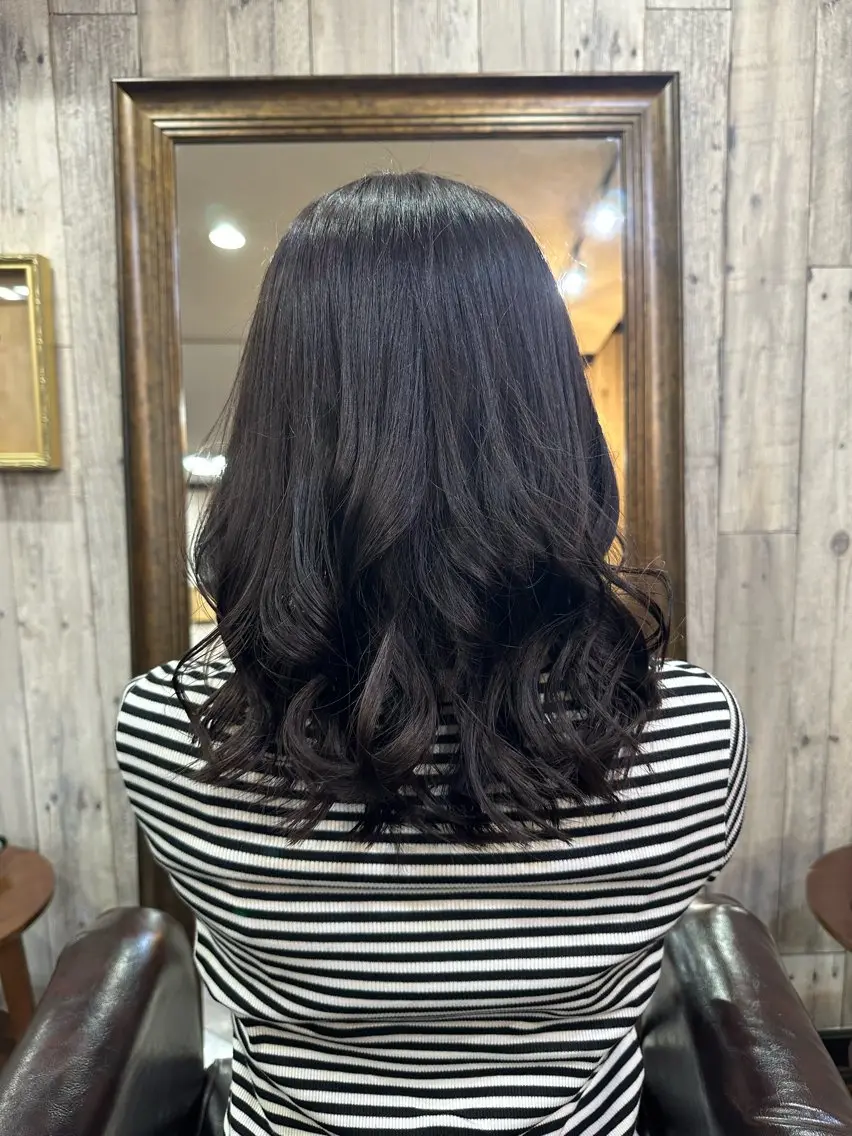 ミディアム カラー カット ヘアカラー トリートメント 庭山 りさのヘアスタイル
