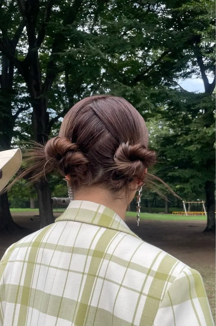 ロング ヘアアレンジ お団子ヘア 🪐ナチュラルモード ヘア🪐honokaのヘアスタイル