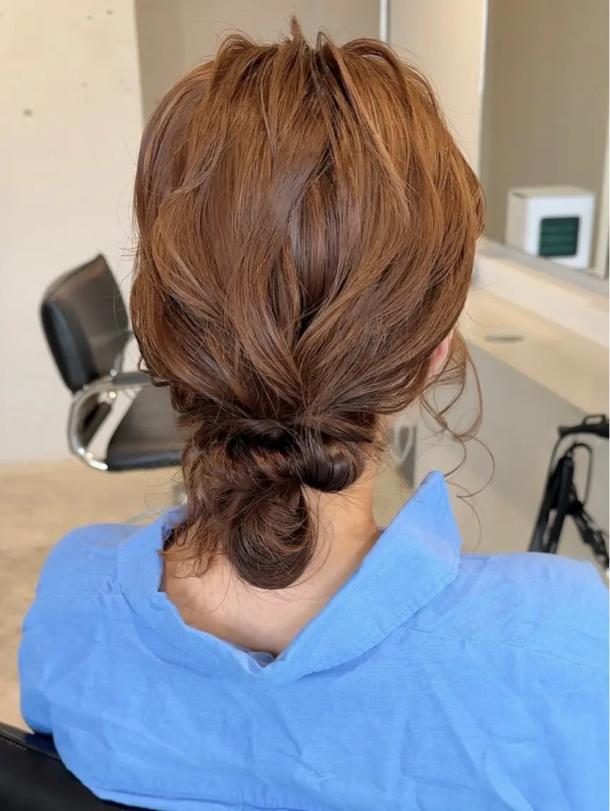 セミロング ヘアアレンジ 結婚式・ブライダル ヘアセット ヘアセット大募集 ˗ˋˏairiˎˊ˗のヘアスタイル