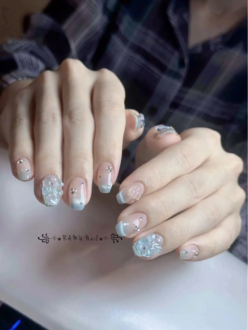 ネイル キラキラネイル マグネットネイル ミラーネイル ピンク ワンホンネイル ハンドネイル RAMU Nail 恵比寿店のネイルデザイン
