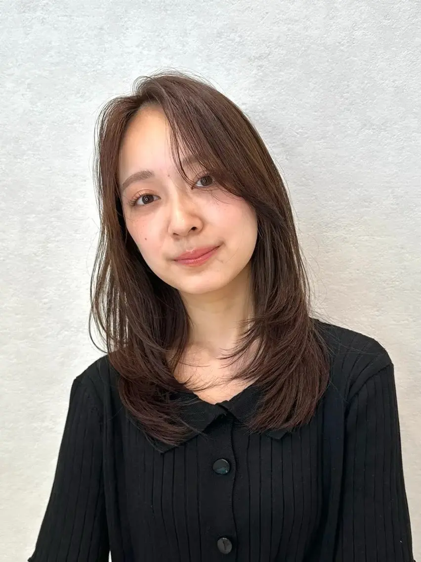 セミロング カラー パーマ ヘアカラー ヘッドスパ kazuki【顔周り ×レイヤーカット】のヘアスタイル