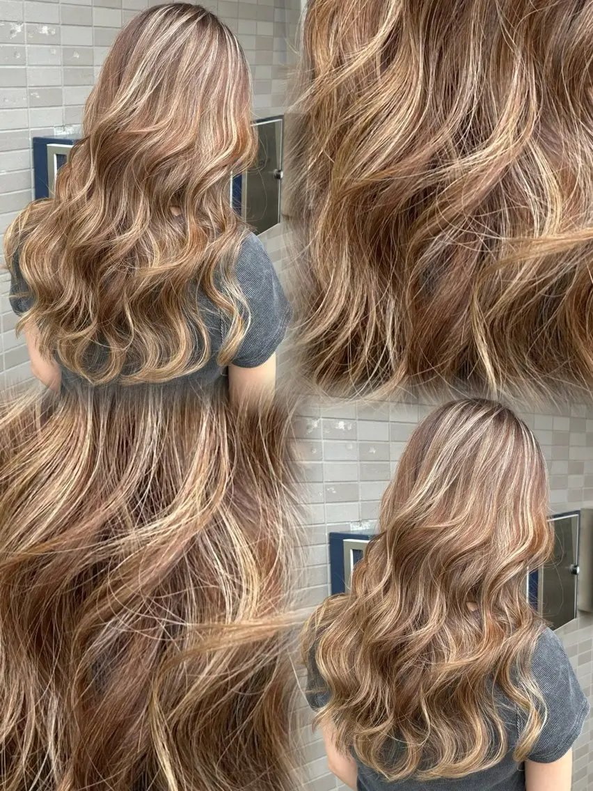 ロング カラー バレイヤージュ ハイライトカラー 外国人風カラー ハイライト レイヤーカット ヘアカラー ✨レイヤーカット 海外ヘア/原宿✨のヘアスタイル